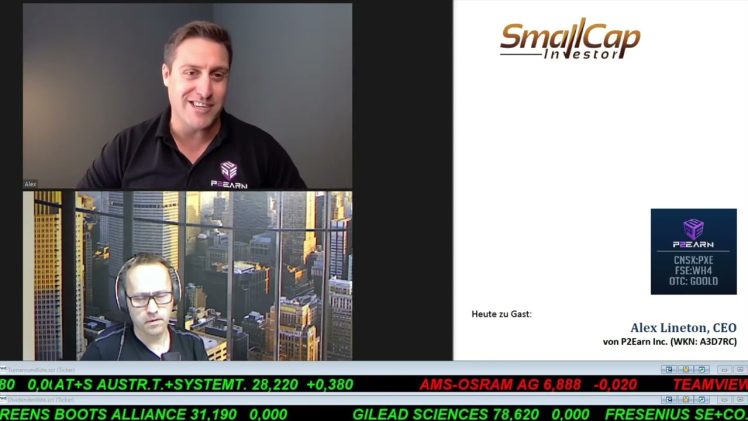 SmallCap-Investor Interview mit Alex Lineton, CEO von P2Earn Inc. (WKN A3D7RC)